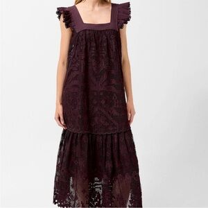 Brown Lace Maxi Dress